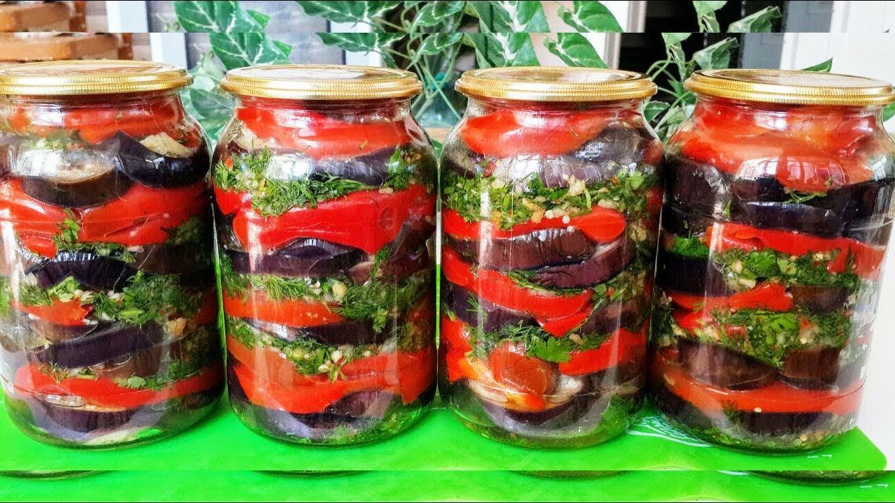 Салат из баклажанов на зиму рецепт | Кашевар