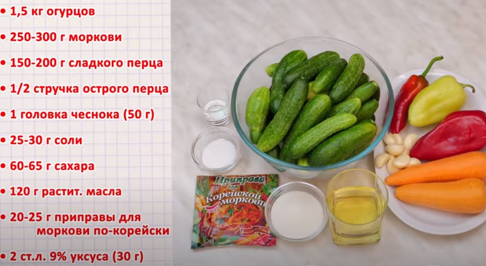 Салат огурцы перец на зиму рецепт