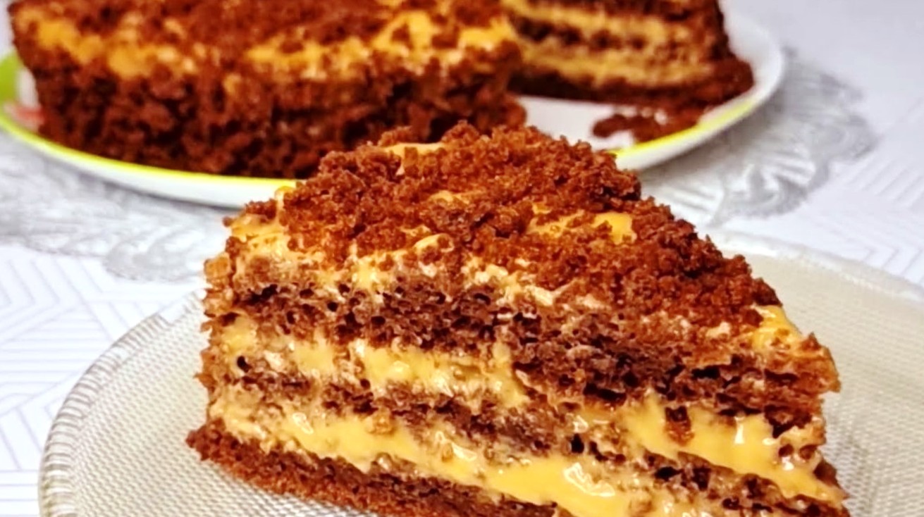 Домашний торт «Трухлявый пень» на кефире, рецепт с фото