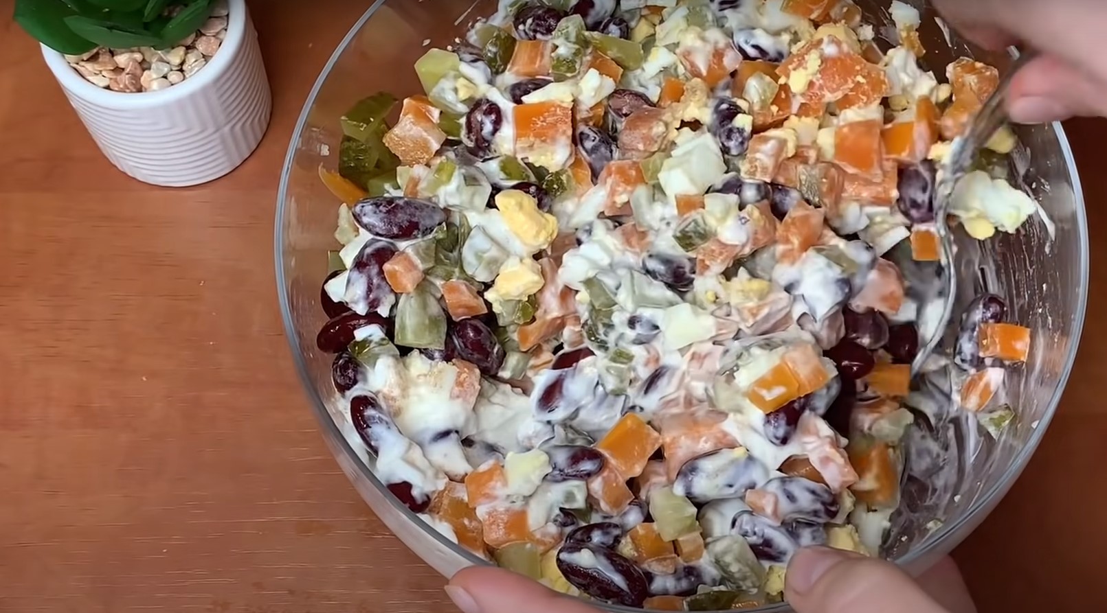 Салат с фасолью и крабовыми палочками - очень вкусный рецепт с фото