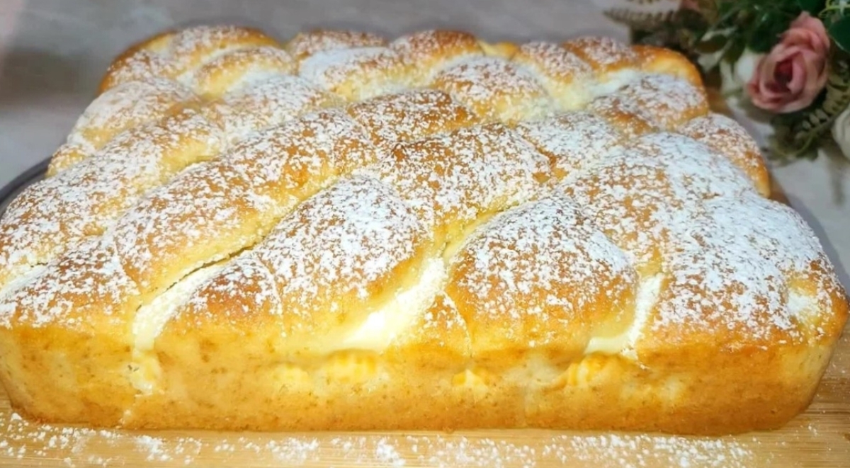 Песочный пирог с персиками — рецепт с фото
