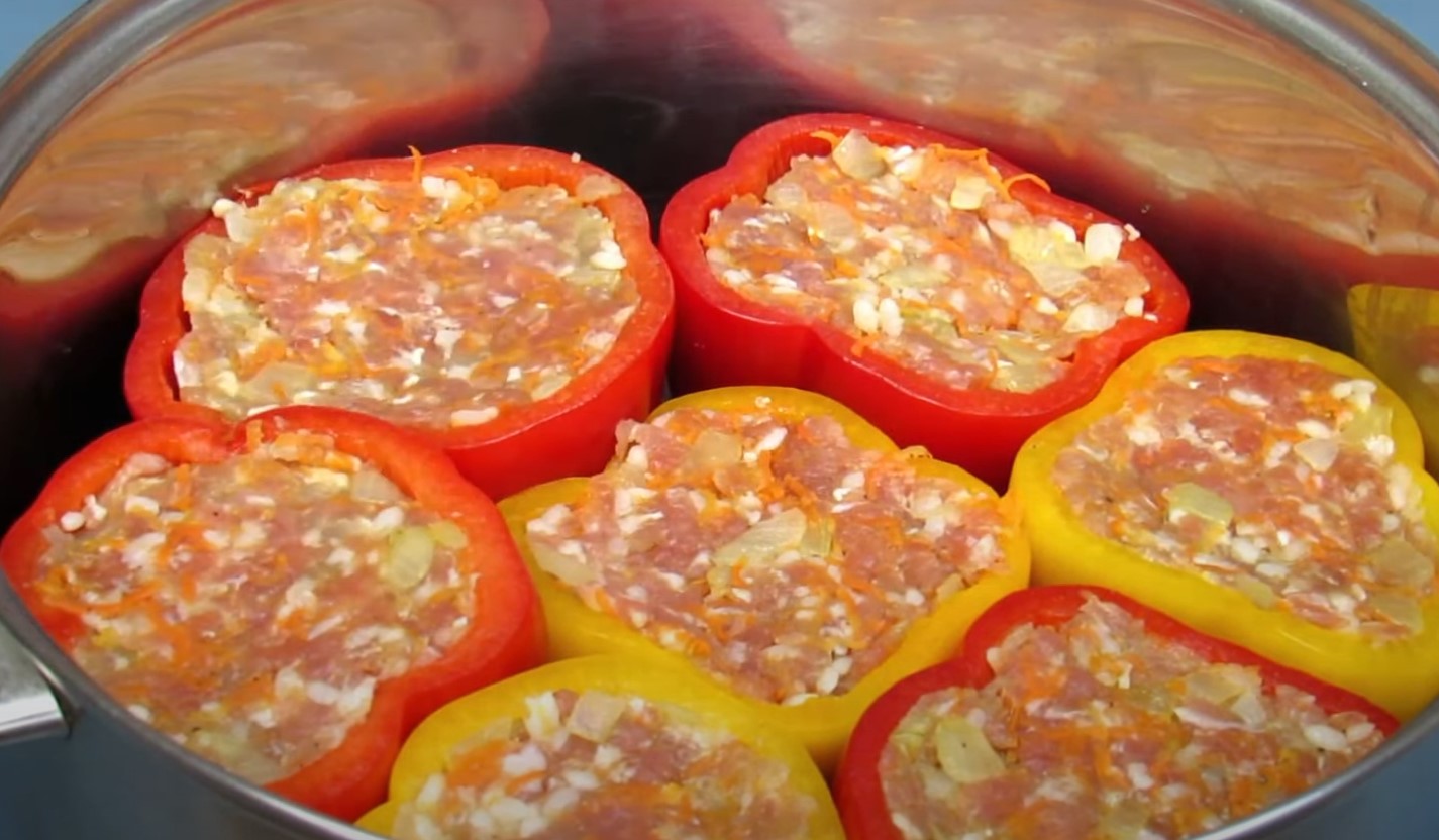Фаршированный перец на зиму в банках с овощами