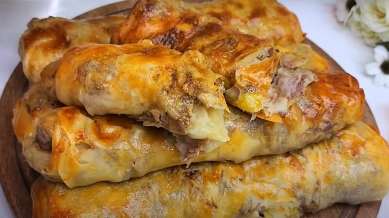 Вкусные рулеты с мясной начинкой. Снимаю шляпу перед тем, кто придумал этот рецепт: век живи век учись