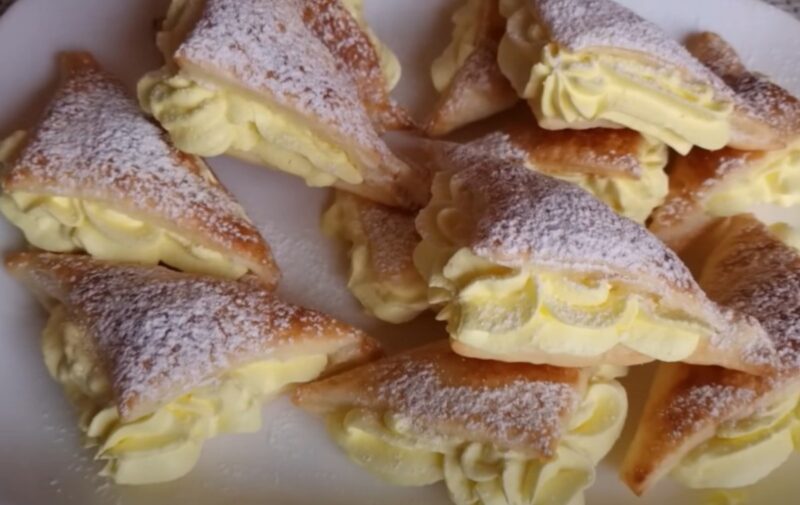 Французские пирожные дома: невероятно вкусный десерт из слоёного теста с воздушным кремом!
