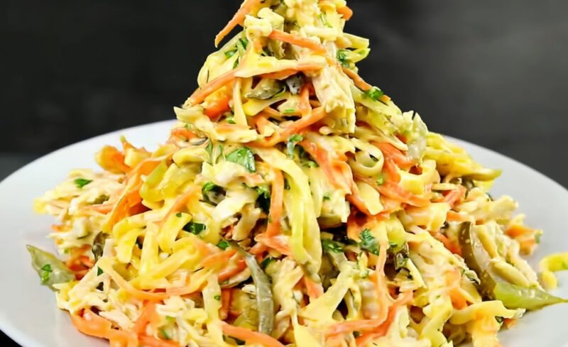 Салат с курицей и корейской морковью. Пикантное Новогоднее блюдо для Огненной Лошади!