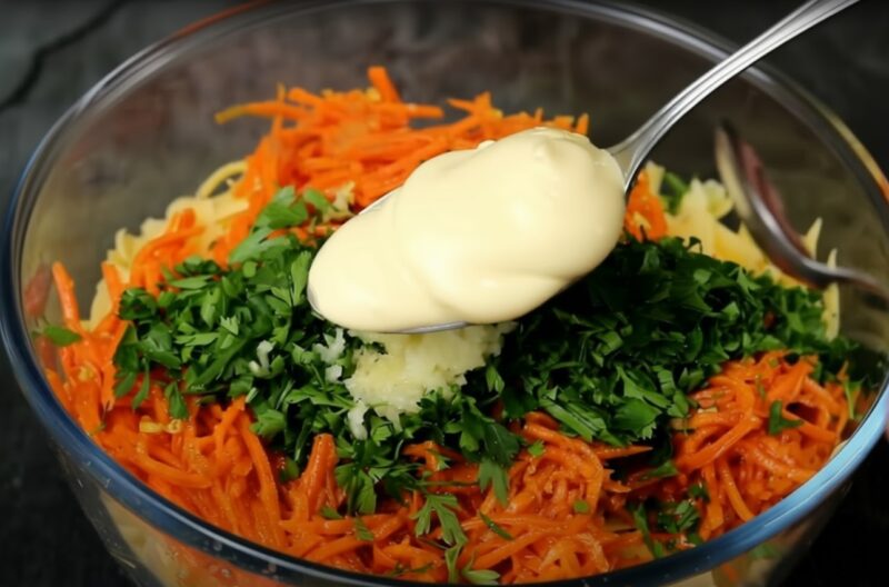 Салат с курицей и корейской морковью. Пикантное Новогоднее блюдо для Огненной Лошади!
