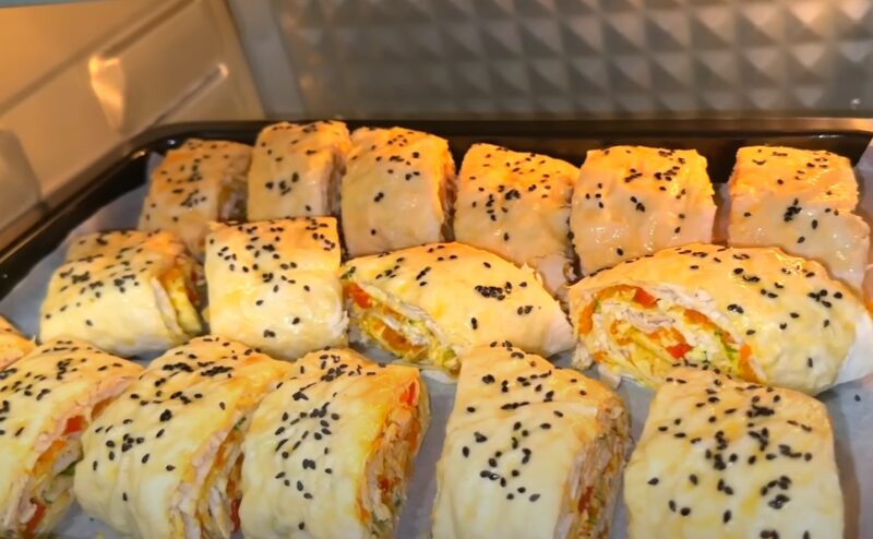 Шикарный рецепт из лаваша! Хрустящие закусочные рулетики на праздничный стол: лаваш с начинкой
