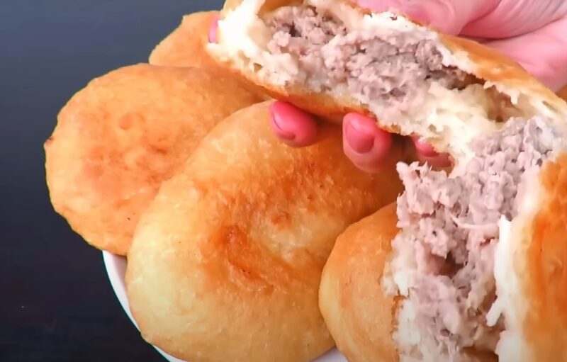 Беляши с мясом, как в детстве! Самая вкусная уличная еда: готовим на жидком тесте без замеса
