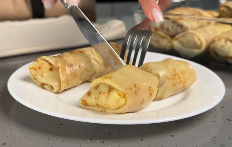 Фаршированные блинчики: с мясом или творогом. Всегда получаются вкусно, сочно и нежно!