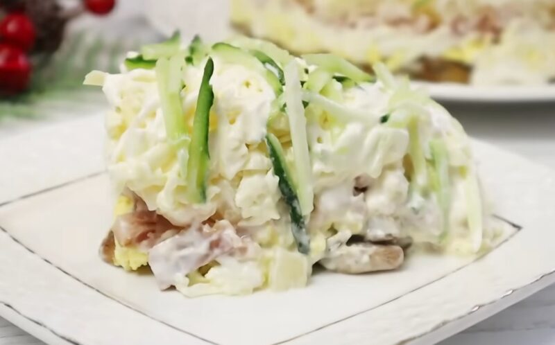 Салат «Зимний Фьюжн» — нежность и гармония вкусов для Новогоднего стола! Не просто еда, а визуальное удовольствие