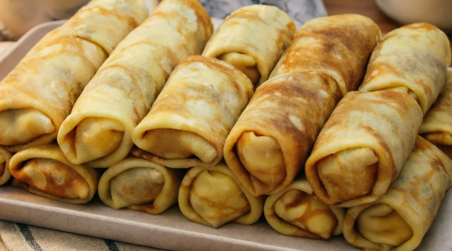 Стопка идеальных блинов на тарелке крупным планом