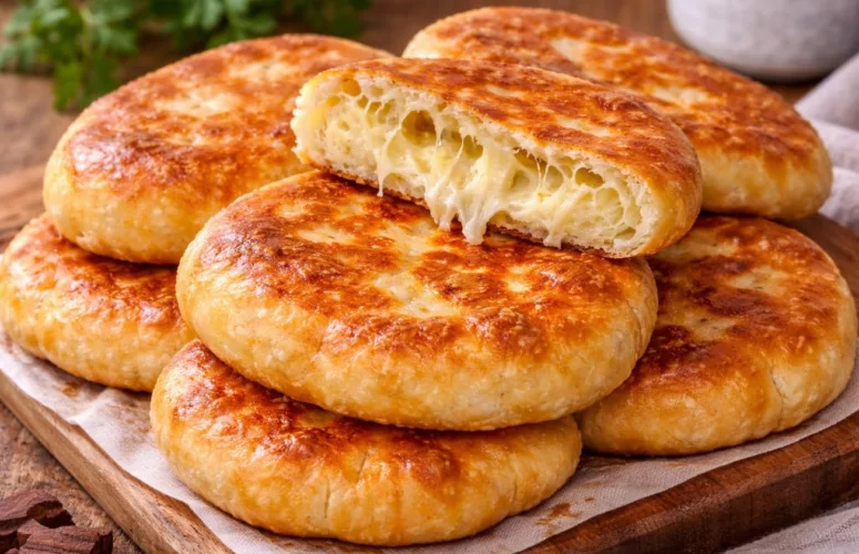 Хачапури на кефире в разрезе с тянущимся сыром — подача Виктора Ерофеева