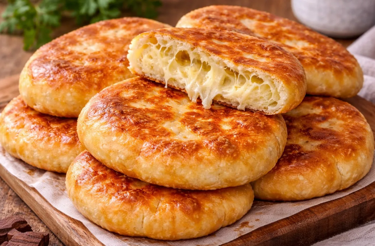 Хачапури на кефире в разрезе с тянущимся сыром — подача Виктора Ерофеева