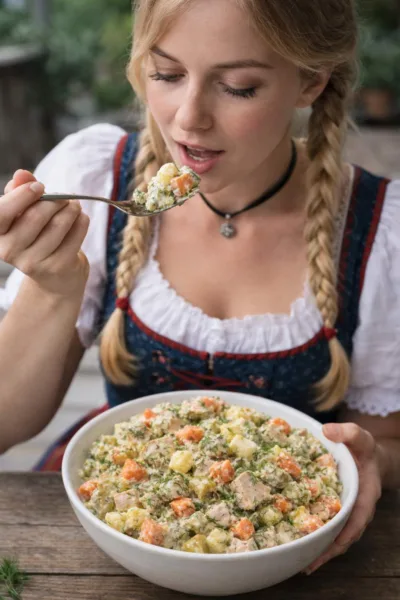 Рецепт немецкого салата, который покорил мою семью