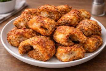 Золотистые кусочки жареного минтая с хрустящей корочкой на тарелке