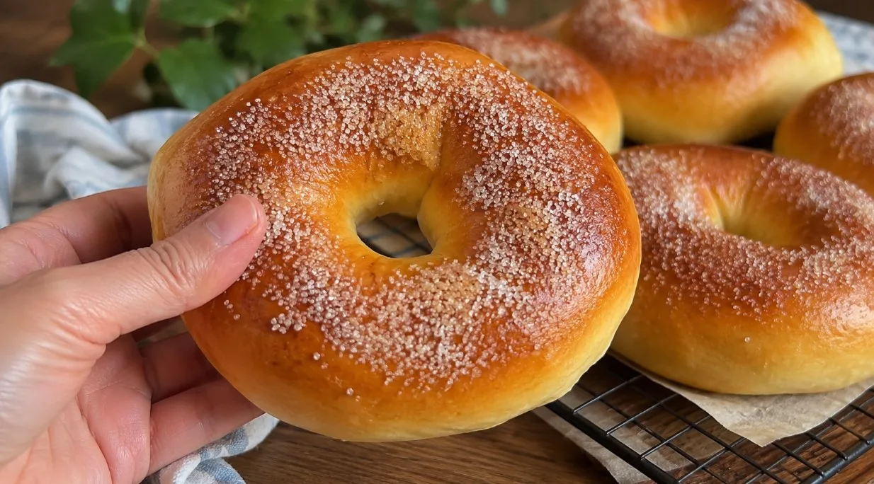 Пышные сдобные булочки-бублики с сочным изюмом и золотистой сахарной корочкой