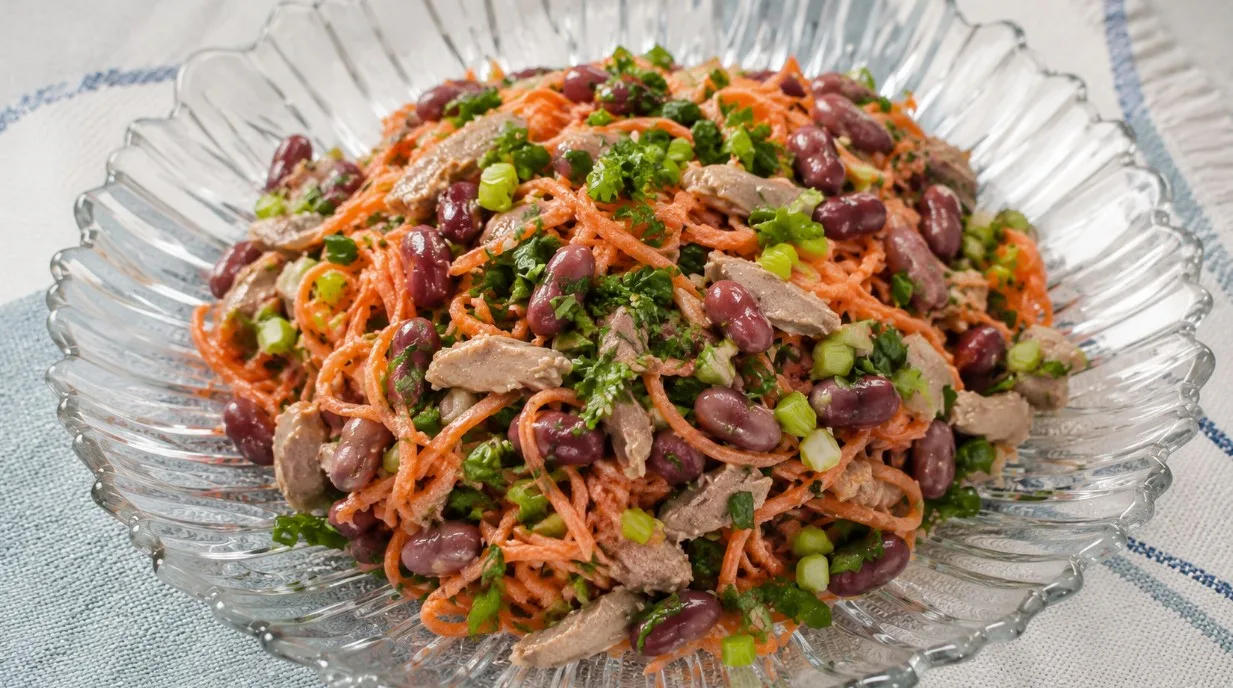 Салат из куриных сердечек